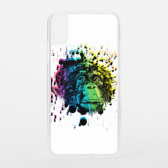 Rainbow Chimpanzee Uncommon iPhone Case (Back)