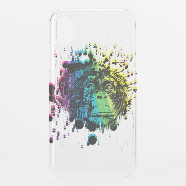 Rainbow Chimpanzee Uncommon iPhone Case (Back)