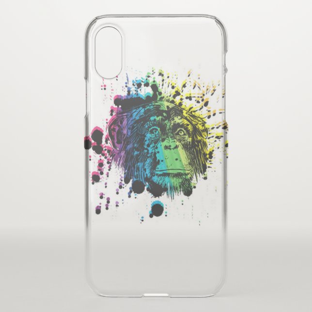 Rainbow Chimpanzee Uncommon iPhone Case (Back)
