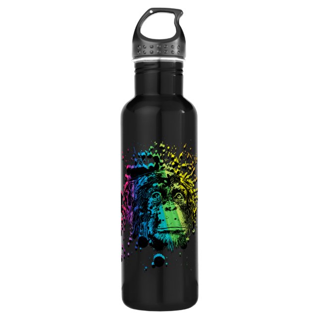 Rainbow Chimpanzee Water Bottle (Front)