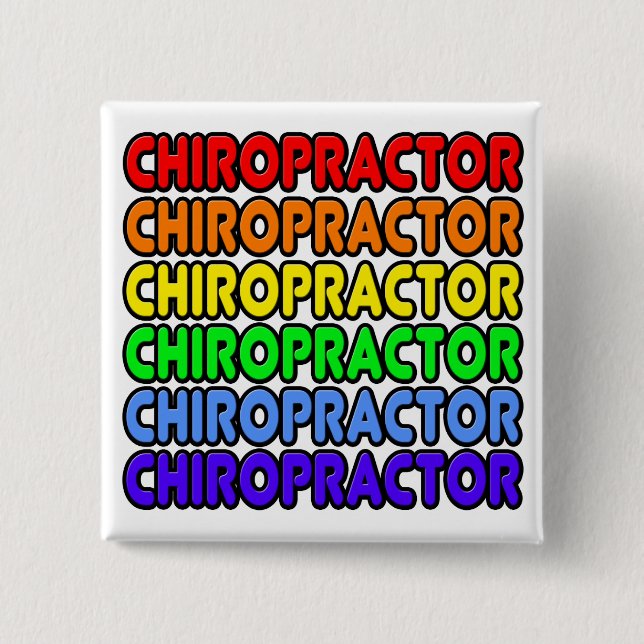 Rainbow Chiropractor Button (Front)