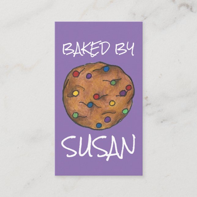 Rainbow Chocolate Chip Cookie Baked By Bakery Food Business Card (Front)