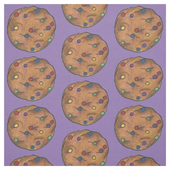 Rainbow Chocolate Chip Cookie Cookies Fabric (Swatch)