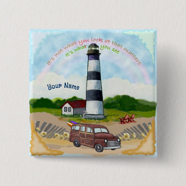 Rainbow Choice  Lighthouse Button (Front)