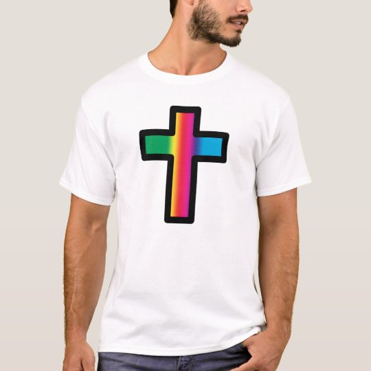 Rainbow Christian Cross T-Shirt