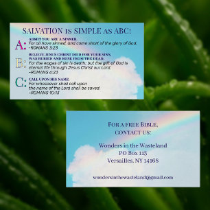 Rainbow Christian Faith Gospel ABC Salvation KJV Business Card