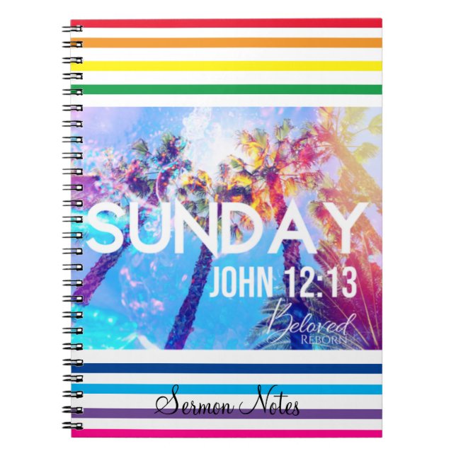 Rainbow Christian Sermon Notes Prayer Journal (Front)