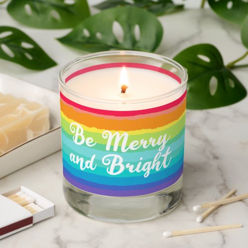 Rainbow Christmas Be Merry and Bright Scented Candle