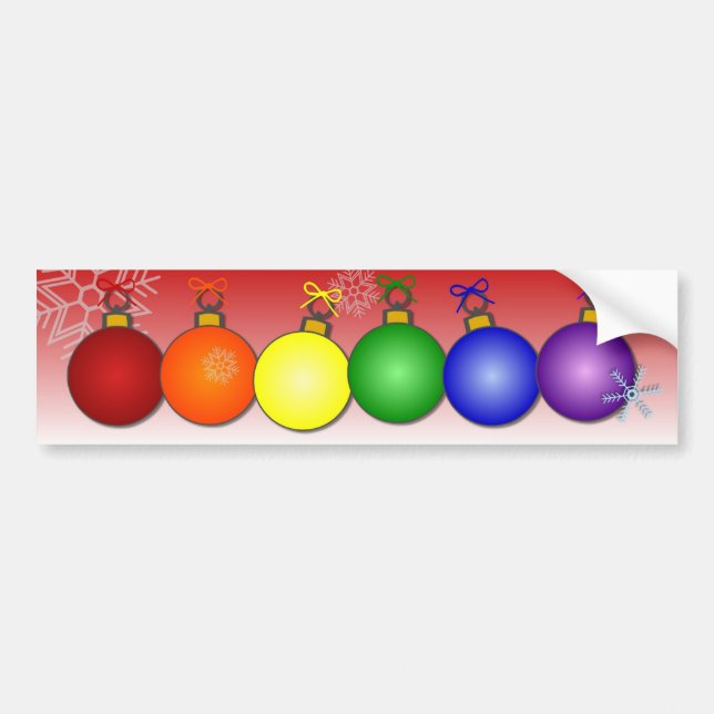 Rainbow Christmas Bumper Sticker (Front)