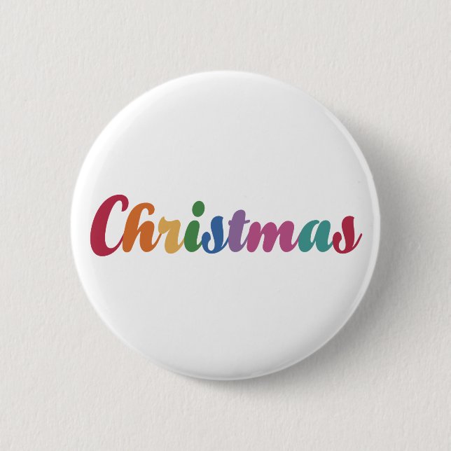 Rainbow Christmas Button (Front)
