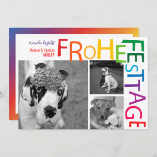 Rainbow Christmas Invitation