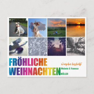 rainbow Christmas post card