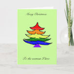 Rainbow Christmas Tree Card at Zazzle