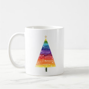 Rainbow christmas tree coffee mug