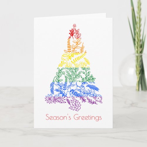 Rainbow Christmas Tree Holiday Card