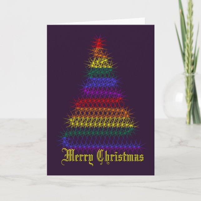 Rainbow Christmas Tree Holiday Card (Front)