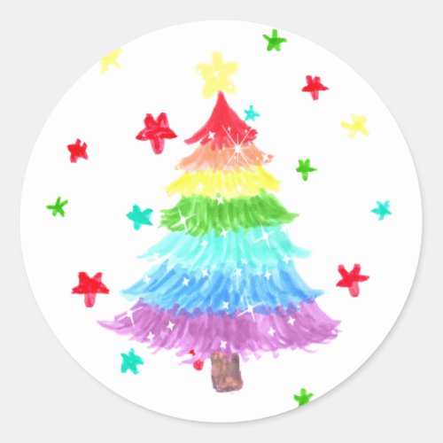 Rainbow Christmas Tree LGBT Pride Stickers