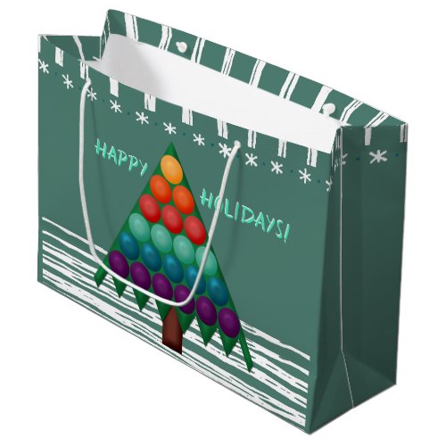 Rainbow Christmas Tree Personalized Large Gift Bag