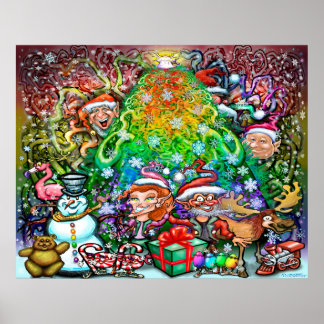 Rainbow Christmas Tree Poster