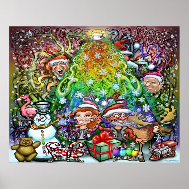Rainbow Christmas Tree Poster (Front)