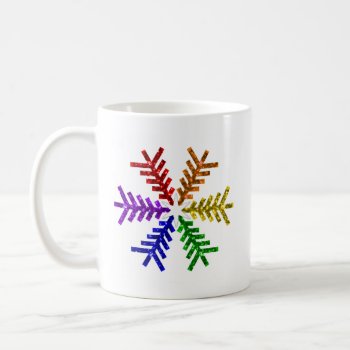 Rainbow Christmas Tree Snowflake Mug