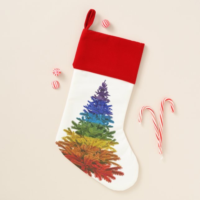 rainbow christmas tree stocking (Front)