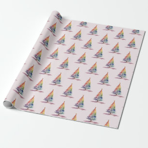 Rainbow Christmas Tree Wrapping Paper