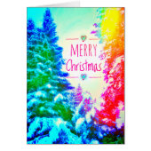 RAINBOW CHRISTMAS TREES GREETING CARD (Front)