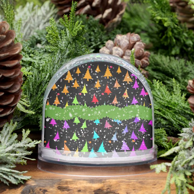Rainbow Christmas Trees  Snow Globe (Winter)