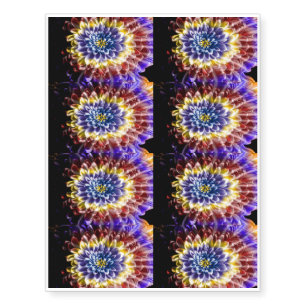 Rainbow Chrysanthemum Temporary Tattoos