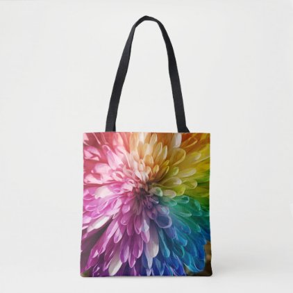 Rainbow Chrysanthemum Tote Bag