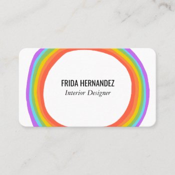 Rainbow Circle Business Card by ShoshannahScribbles at Zazzle