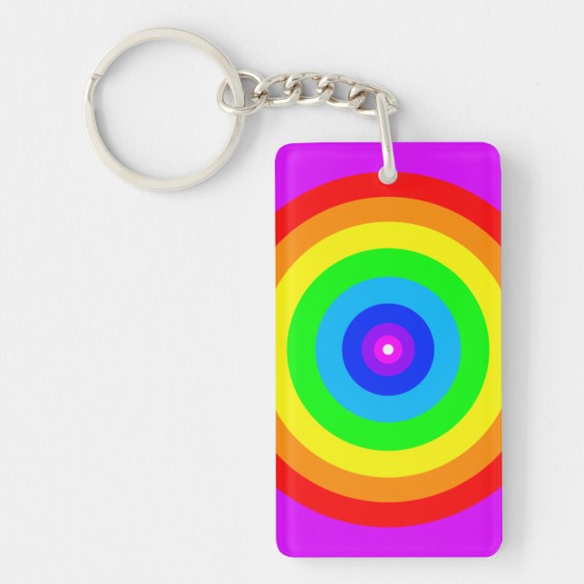 Rainbow Circle Design-40686 Keychain (Front)