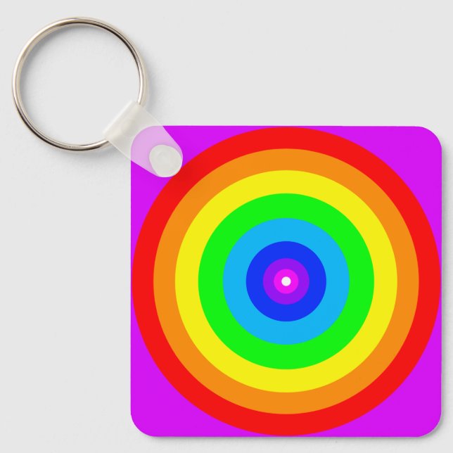Rainbow Circle Design-40686 Keychain (Front)