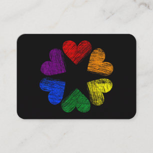Rainbow Circle of Hearts Love Gay Pride LGBT Business Card