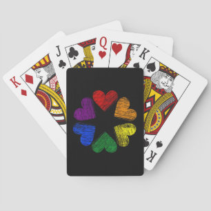 Rainbow Circle of Hearts Love Gay Pride LGBT Poker Cards