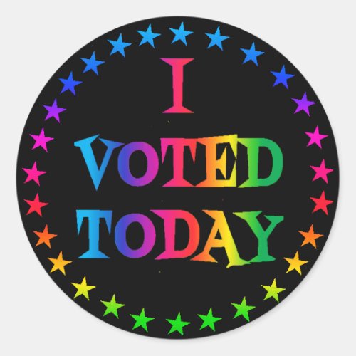 Rainbow Circle of Stars I Voted Today LGBT 3 Classic Round Sticker