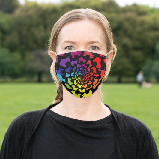 rainbow circle skates adult cloth face mask (Outside)