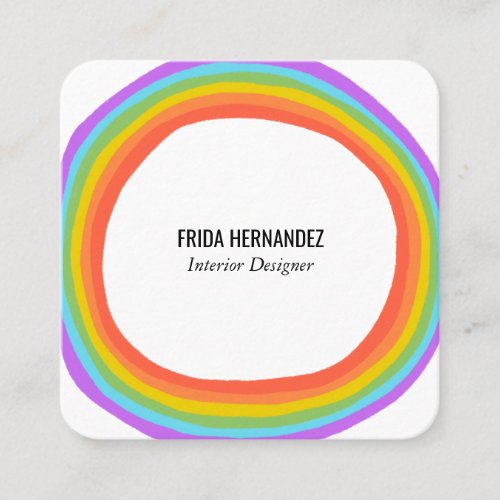 Rainbow Circle Square Business Card