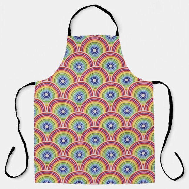 Rainbow Circles All-Over Print Apron (Front)