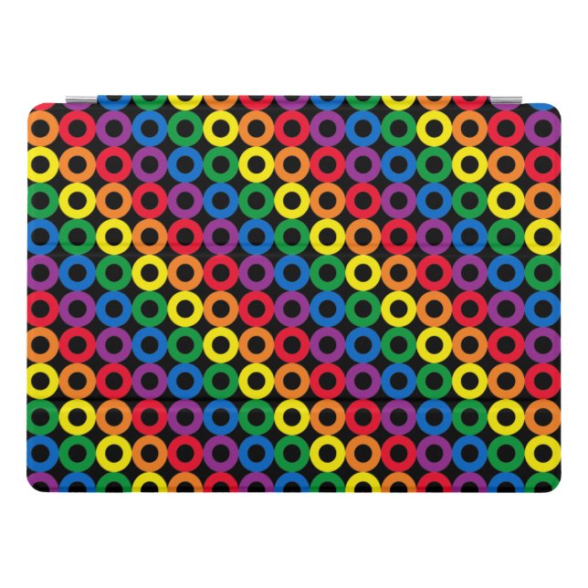 Rainbow Circles Black iPad Pro Cover (Horizontal)
