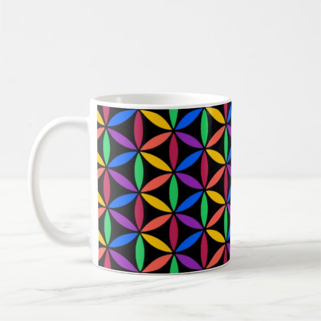 Rainbow circles coffee mug (Left)
