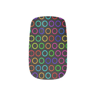 rainbow circles minx nail art