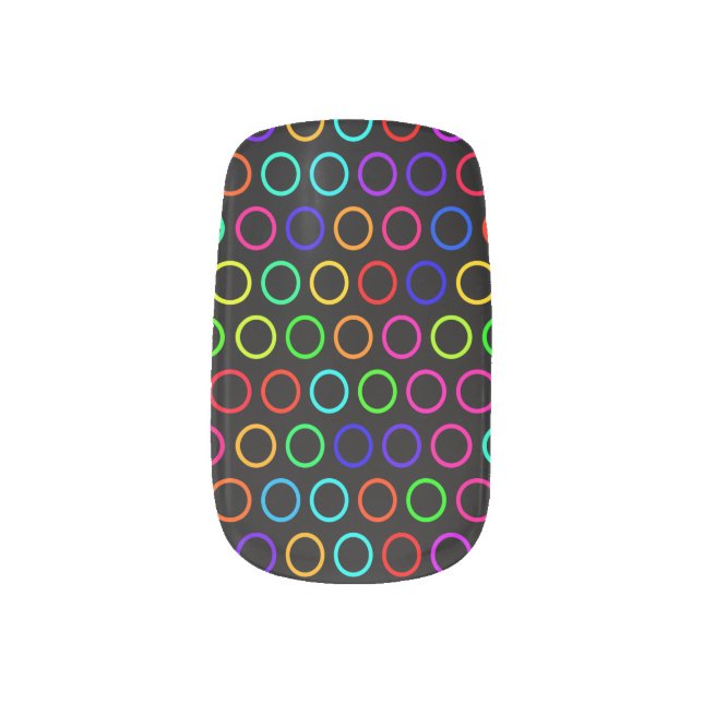 rainbow circles minx nail art (Left Thumb)