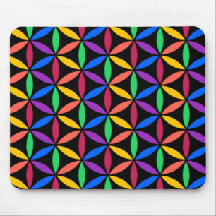 Rainbow circles mouse pad
