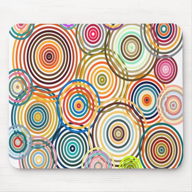 Rainbow Circles Mouse Pad (Front)