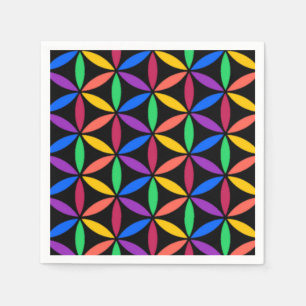 Rainbow circles paper napkins