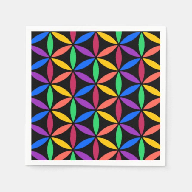 Rainbow circles paper napkins (Front)