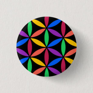 Rainbow circles pinback button