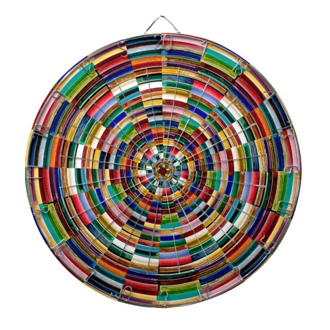 Rainbow Circles Template Blanc Blanche add TEXT Dartboard With Darts (Front)